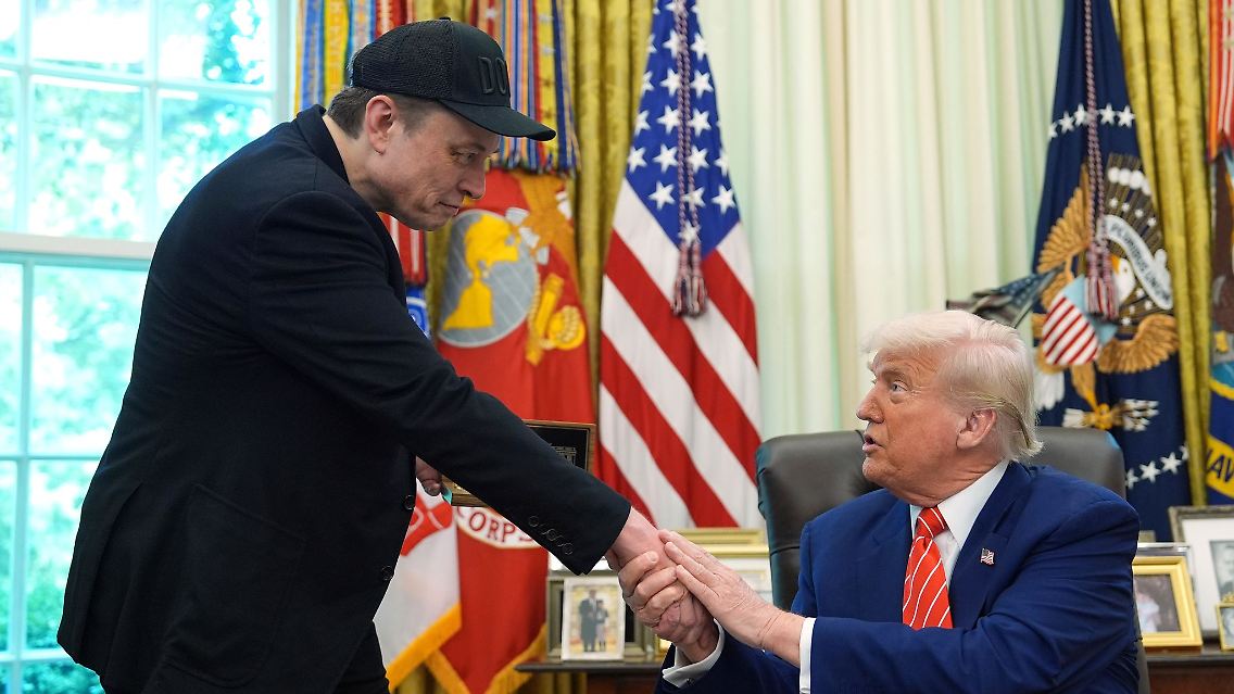 Beim Abschied im Weißen Haus zollten sich Trump und Musk noch gegenseitigen Respekt.