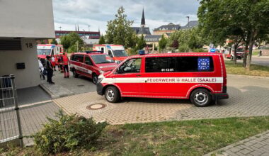 Bei dem Wohnungsbrand in Halle wurden insgesamt zehn Menschen verletzt.