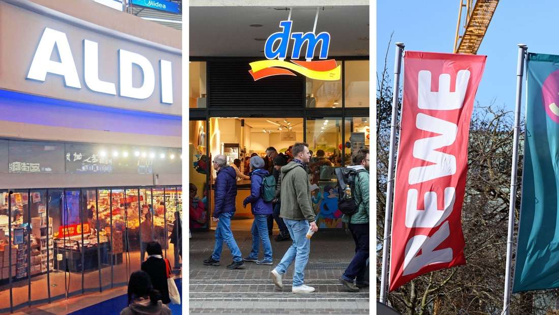 Rewe, dm und Aldi Filiale