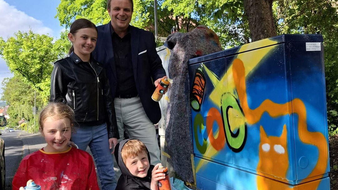 Kunst am Kasten: Jugendliche verschönern Stromkästen mit Graffiti