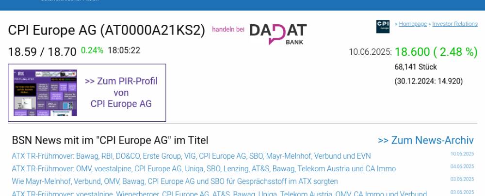 Wie RBI, CPI Europe AG, Erste Group, Telekom Austria, SBO und voestalpine für Gesprächsstoff im ATX sorgten
