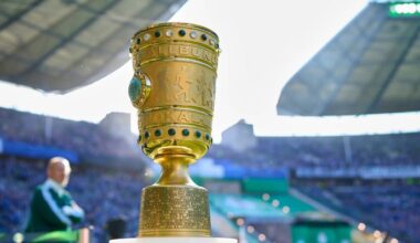 Der DFB-Pokal im Berliner Olympiastadion vor dem Finalspiel 2025 (Bild: Imago Images/ActionPictures)