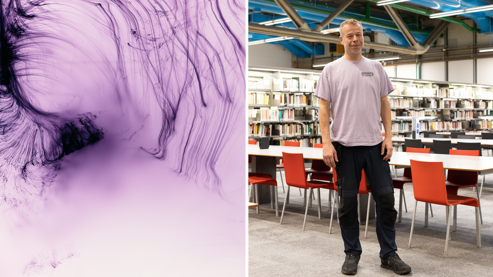Wolfgang Tillmans im Centre Pompidou: Links: Wolfgang Tillmans' Arbeit "it's only love give it away" aus dem Jahr 2005. Rechts: Der Künstler im Centre Pompidou im Januar dieses Jahres