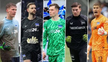 Hertha Torhüter Goller, Gersbeck, Ernst, Kwasigroch und Smarsch (Quelle: IMAGO / Nordphoto, Jan Huebner, Matthias Koch)