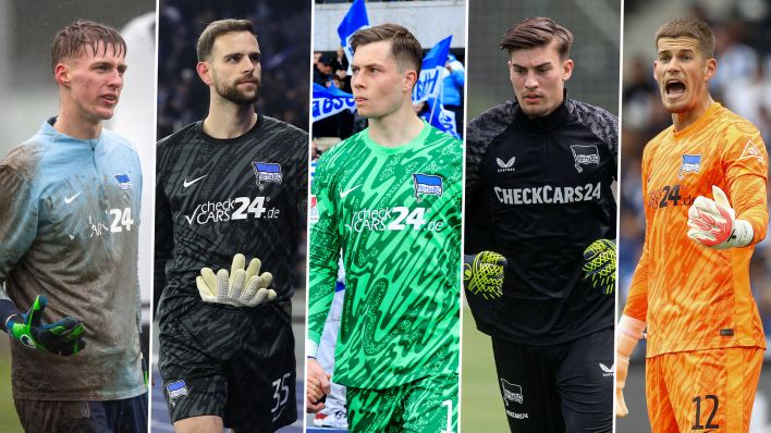 Hertha Torhüter Goller, Gersbeck, Ernst, Kwasigroch und Smarsch (Quelle: IMAGO / Nordphoto, Jan Huebner, Matthias Koch)
