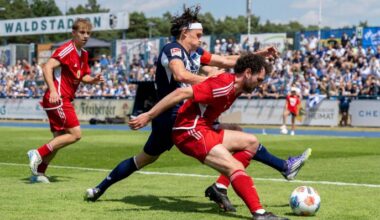 Herthas Fabian Reese im Zweikampf mit Ludwigsfelder FC