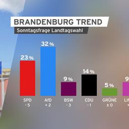 Brandenburg Trend: Sonntagsfrage Landtagswahl. (Quelle: Infratest dimap/rbb)