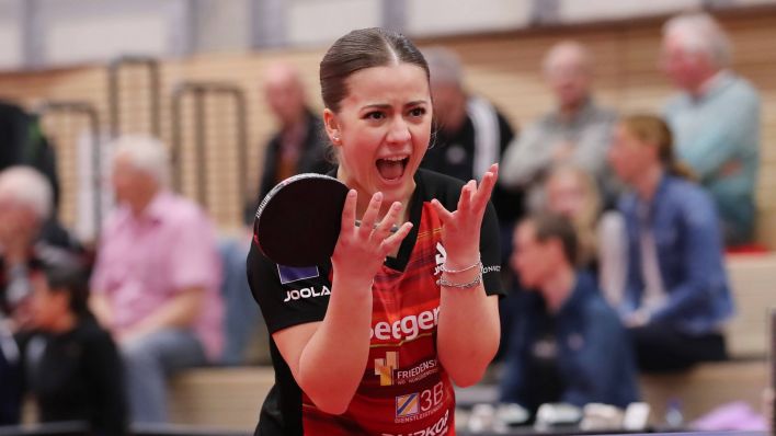 Mia Griesel von der TTC Eastside Berlin emotional. (Bild: IMAGO / Contrast)