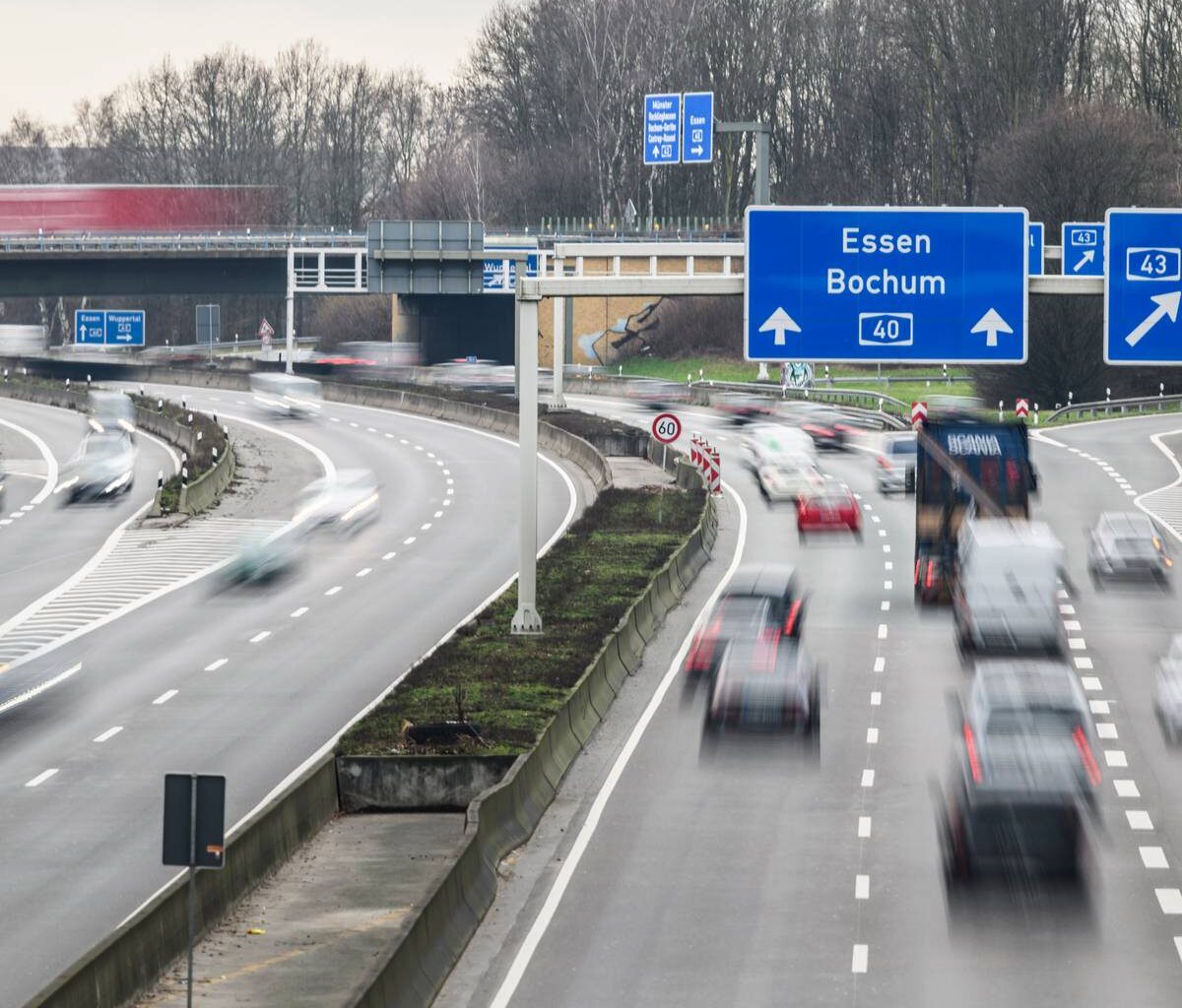 Vollsperrung der A43 zwischen Recklinghausen und Bochum