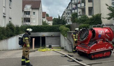 FW Stuttgart: Brennender PKW in Tiefgarage