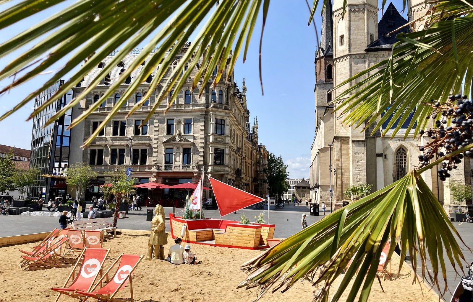 Goldener Händel aus der Händel-Oase auf Marktplatz verschwunden