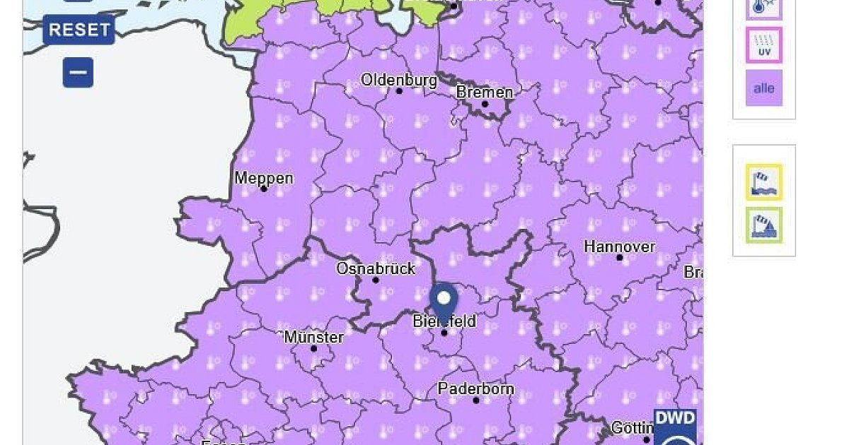 „Hohe UV-Strahlung“: Wetterdienst warnte für Bielefeld vor extremer Hitze und Sturmböen
