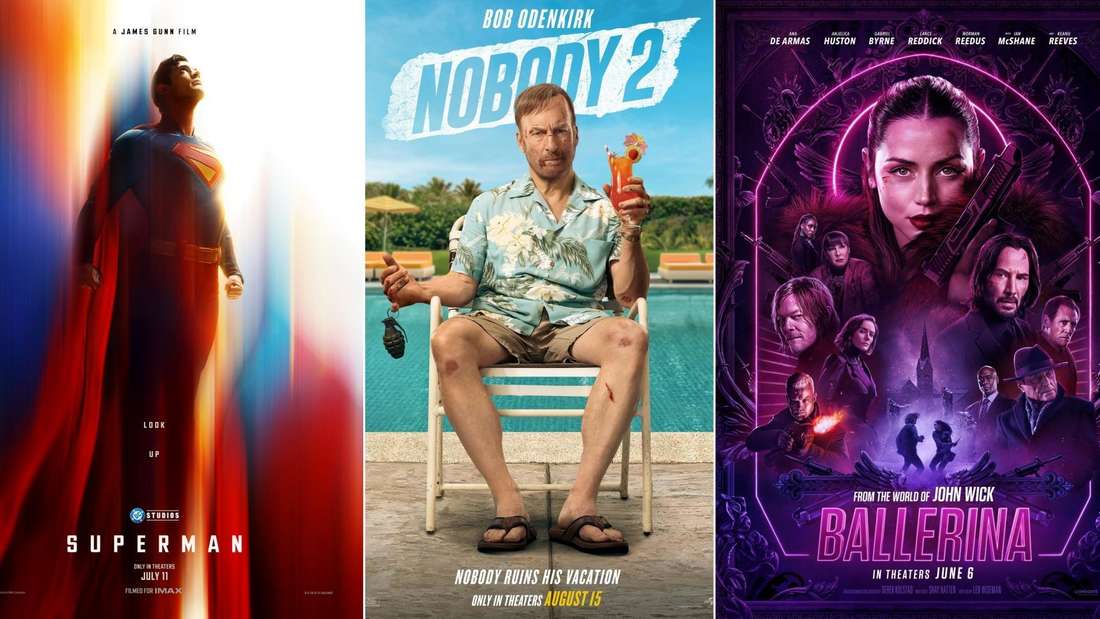 Die Filmposter von Superman, Ballerina und Nobody 2