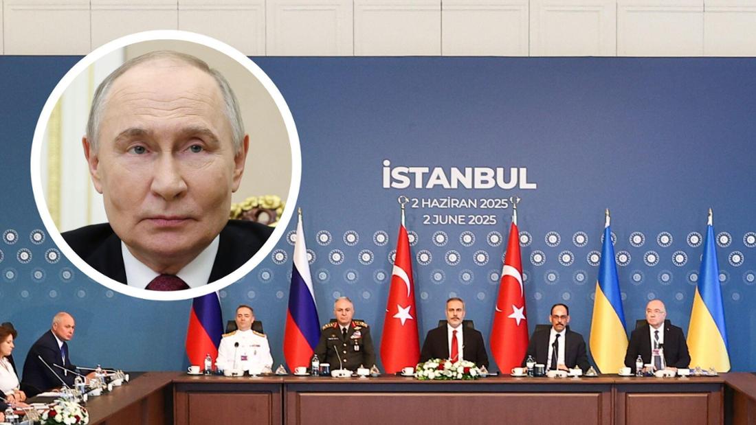 Wladimir Putin und die Versammlung in Istanbul über ein Ende im Ukraine-Krieg.