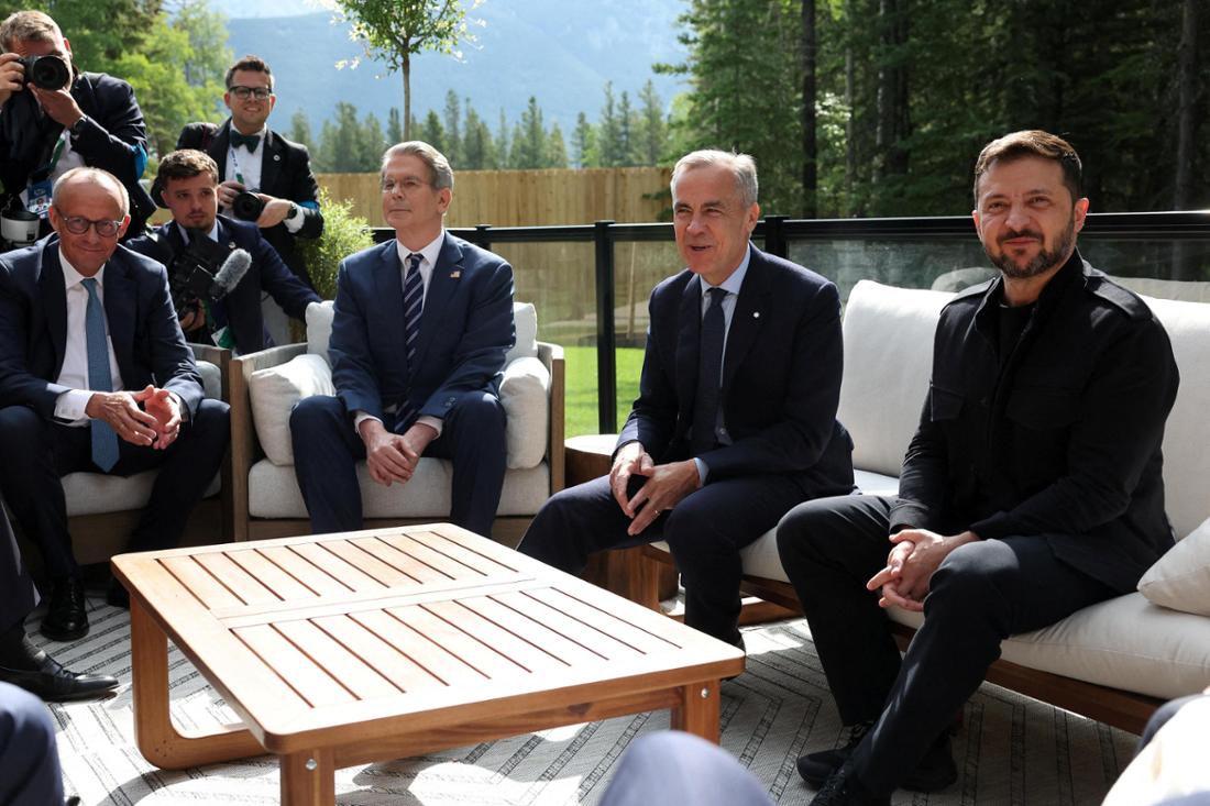 Der ukrainische Präsident Wolodymyr Selenskyj beim G7-Gipfel.