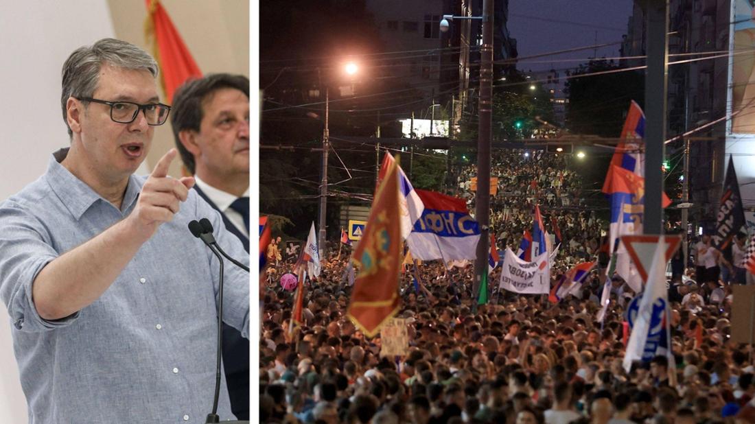 Vucic und Proteste in Belgrad