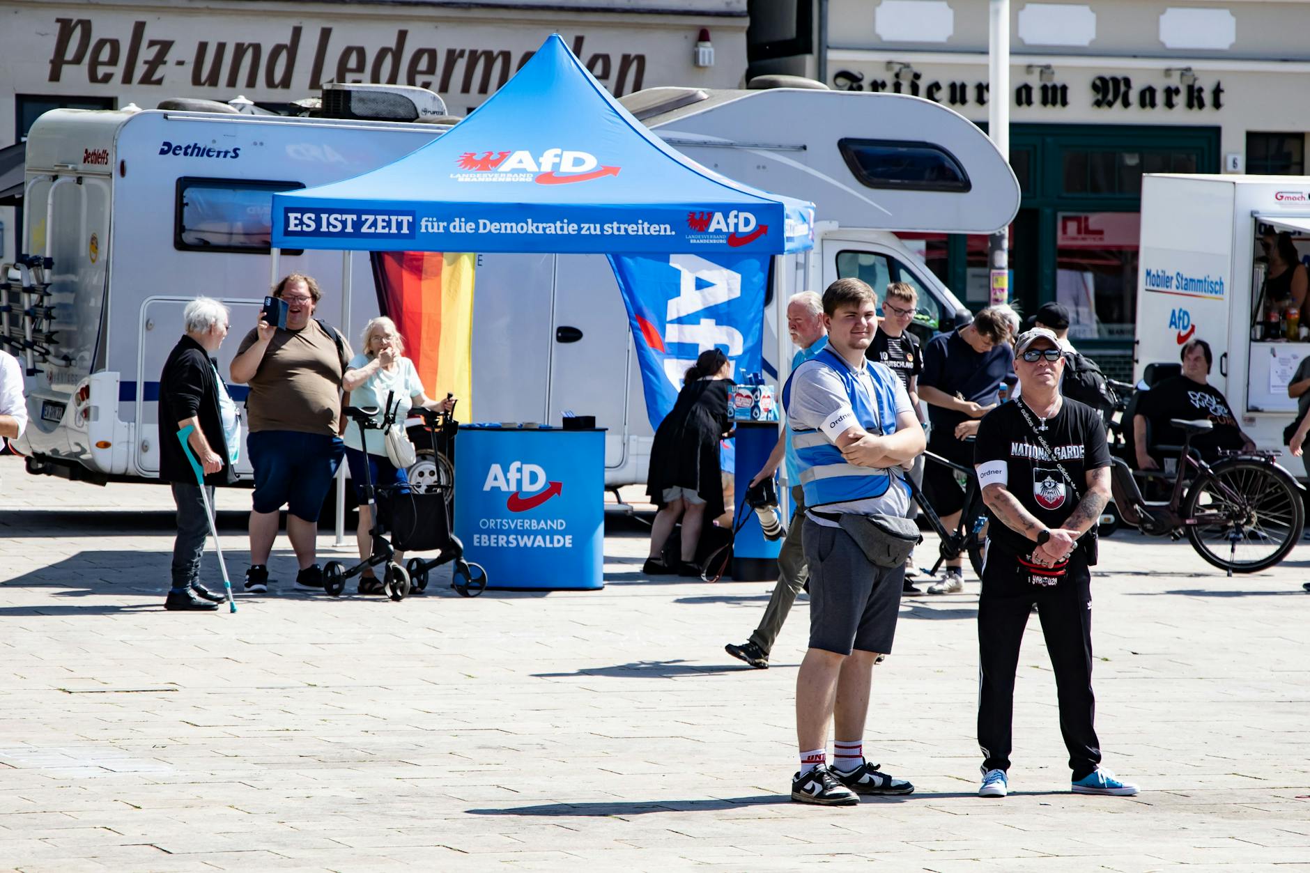 Das Sommerfest der AfD fand zeitgleich in Eberswalde statt. Der Andrang war jedoch hier deutlich geringer als auf dem CSD.