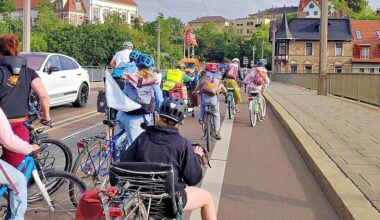 Der sogenannte Fahrradbus startet am August-Bebel-Platz und fährt zur Bildungsstätte Riesenklein sowie zur Saaleschule.