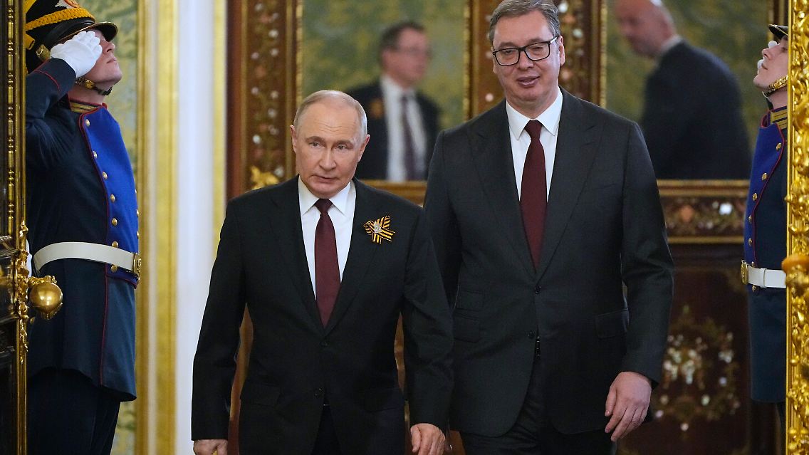 Der russische Präsident Wladimir Putin und der serbische Präsident Aleksandar Vučić während ihres Treffens im Kreml Anfang Mai.
