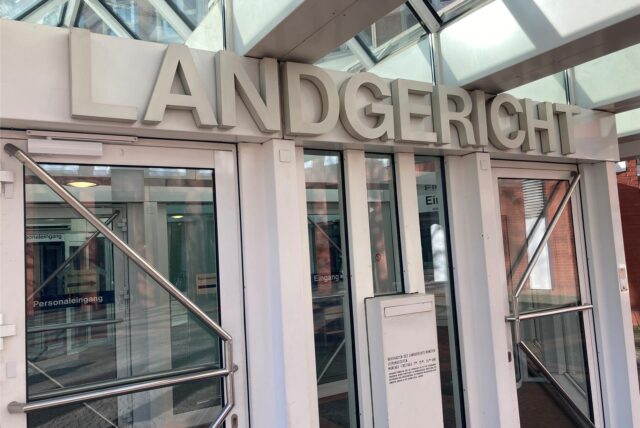 Der Schriftzug des Landgerichts in Münster.