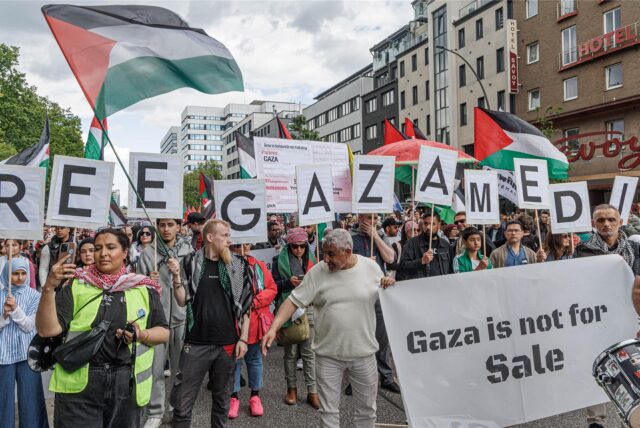 In Dortmund findet am Samstag (21.6.) eine Pro-Palästina-Demo statt. Das Foto zeigt einen Aufzug in Hamburg.