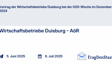 Vortrag der Wirtschaftsbetriebe Duisburg bei der H2S-Woche im Dezember 2024