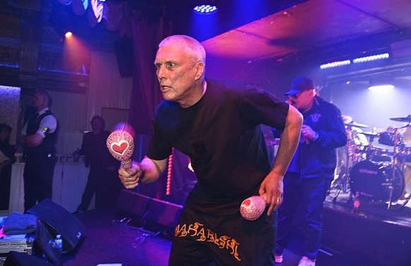 LONDON, ENGLAND - JUNE 05: Bez and Shaun Ryder of 'Manta Of The Cosmos' perform at The Box on June 5, 2023 in London, England. (Photo by Dave Benett/Getty Images)