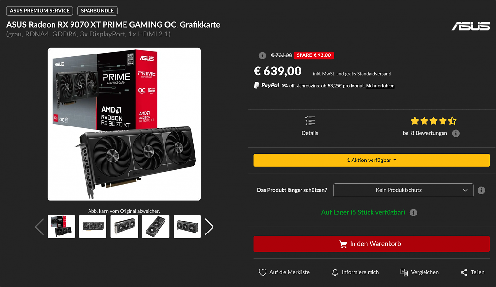 Asus Prime Radeon RX 9070 XT OC