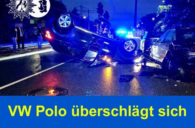 POL-DU: Hüttenheim: VW Polo landet auf dem Dach - Fahrer leicht verletzt