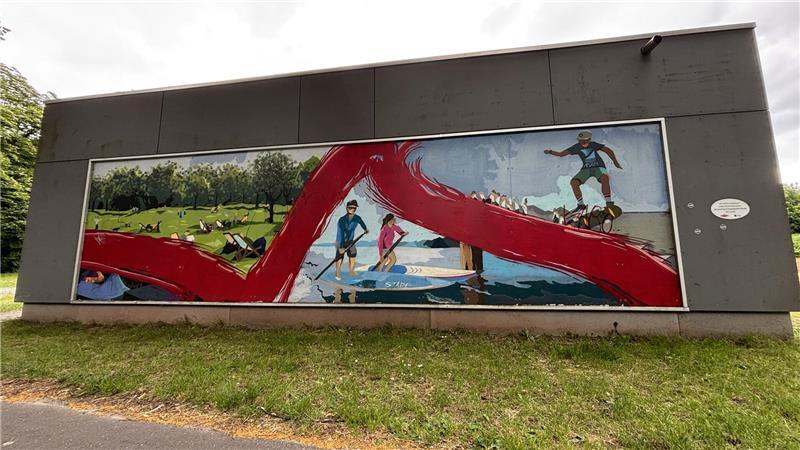 Den Bürgerpavillon im Stadtpark ziert legale Graffiti-Kunst.