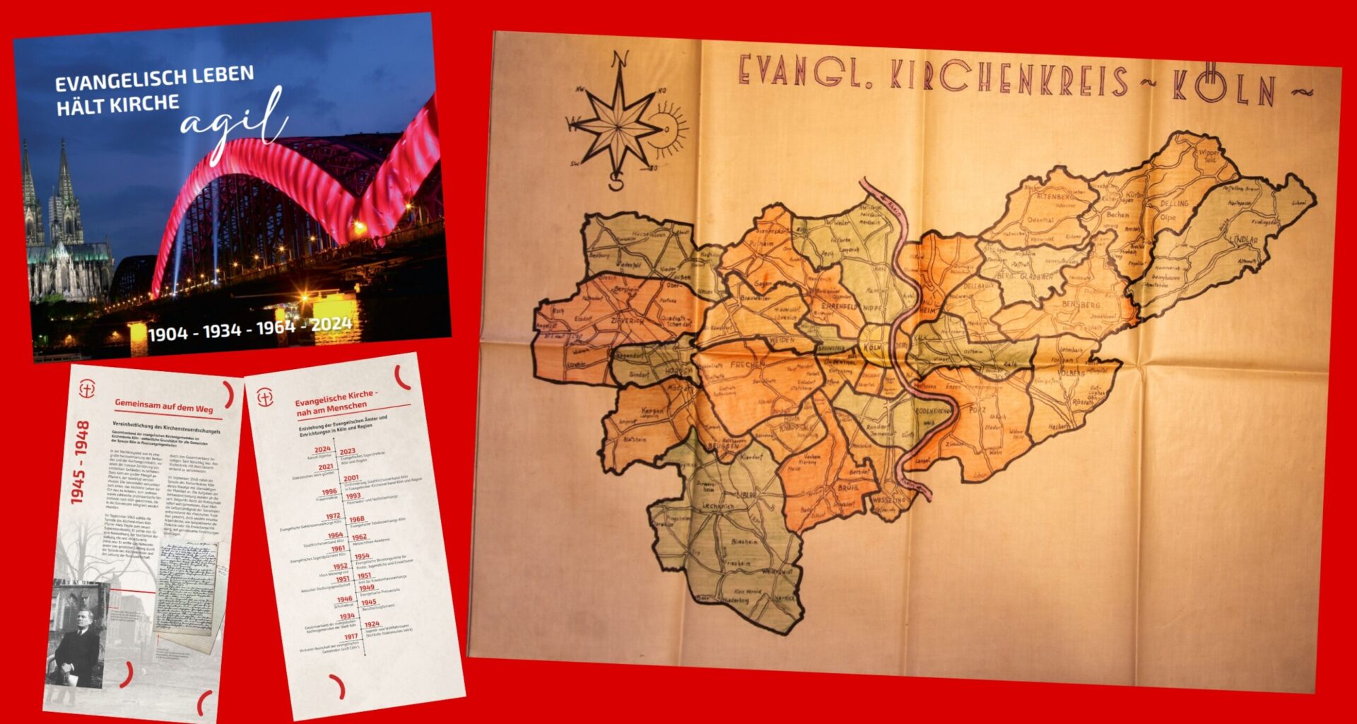 You are currently viewing „1904 – 1924 – 1964 – 2024 – Evangelisch leben hält Kirche agil“: Ausstellung ist jetzt digital