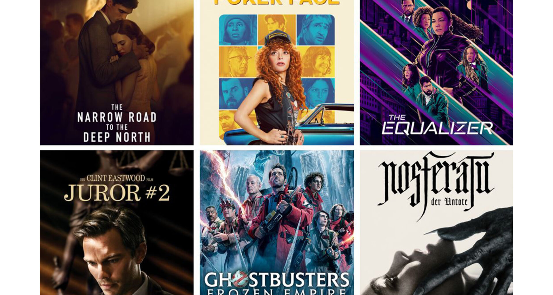 Neu bei Sky The Narrow Road to the Deep North, Juror #2, Ghostbusters: Frozen Empire, Nosferatu, The Equalizer Staffel 5, Poker Face Staffel 2
