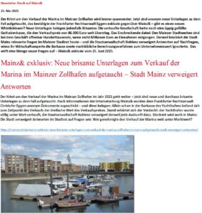 So sieht er aus, der Mainz&-Newsletter mit den neuesten Artikeln. - Foto: gik