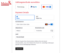 So sehen die Zahlungsoptionen für das Mainz&-Solidar-Abo aus. - Foto: gik