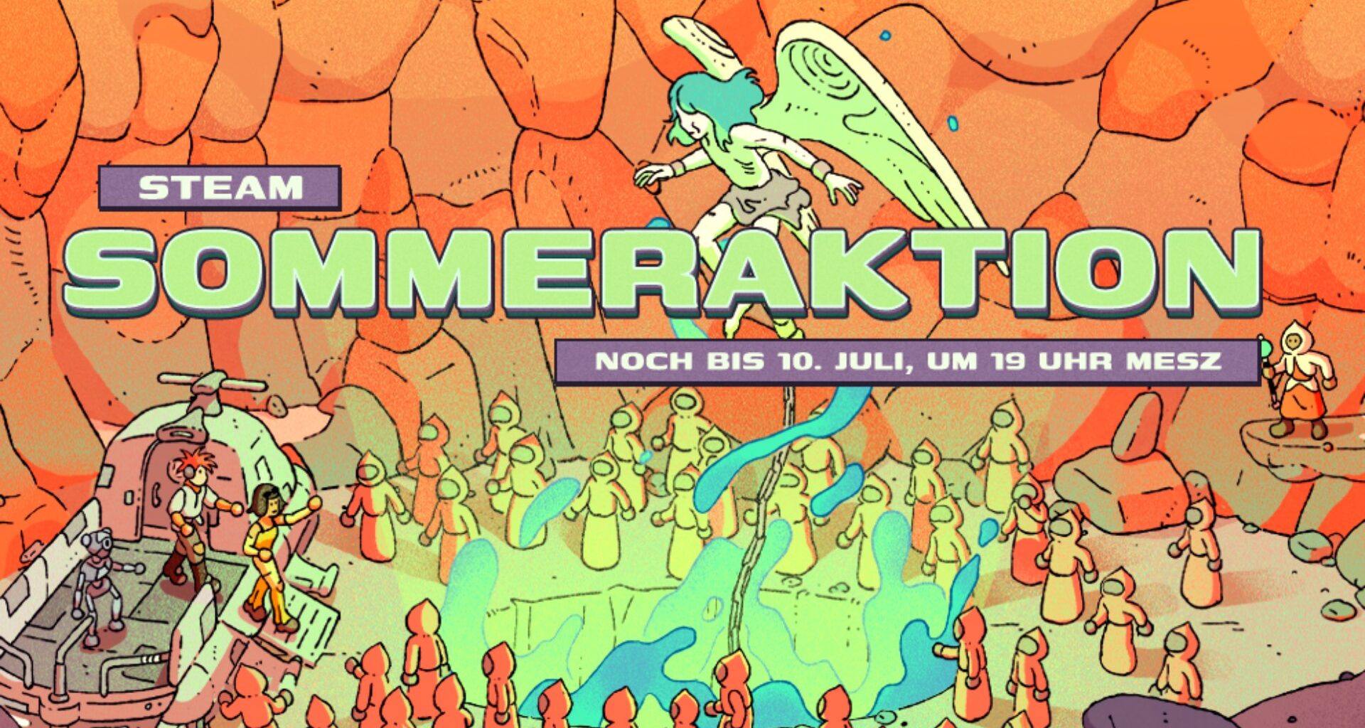 Banner vom Steam Summer Sale in Orange.