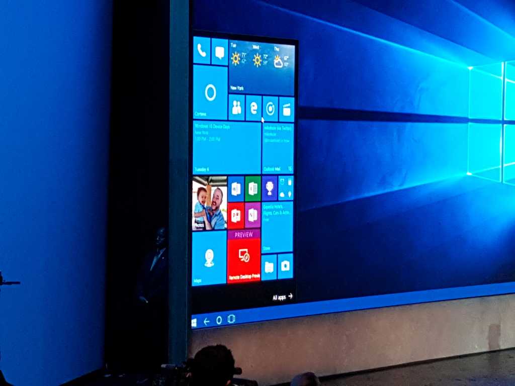 Microsoft Windows 10 launch Start menu
