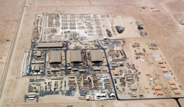 Ein Luftbild von Al Udeid, dem Luftwaffenstützpunkt der USA im Iran