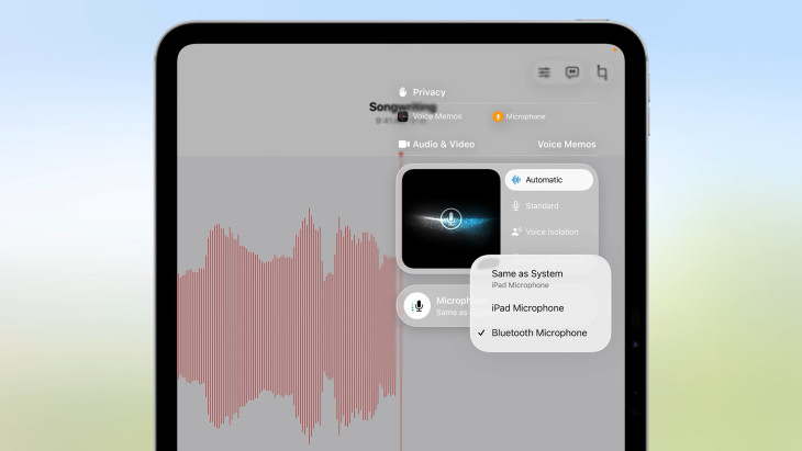 Wahl des Audioeingangs in der App
