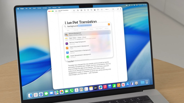macOS App-Aktionen per Spotlight