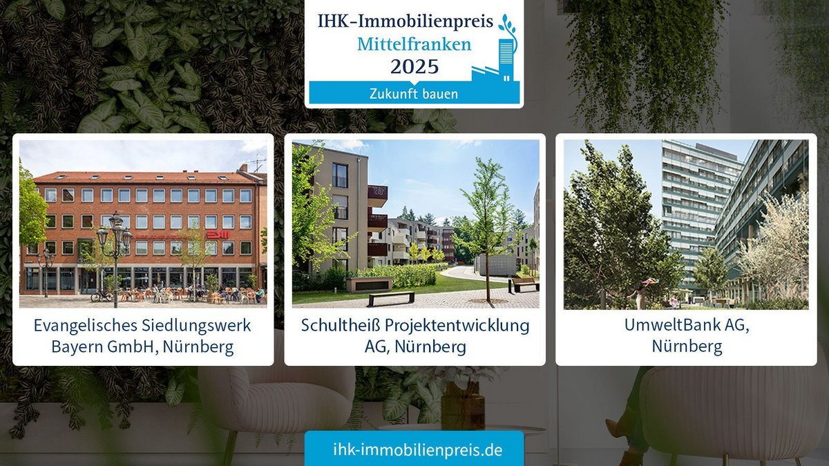 Die Gewinner des IHK-Immobilienpreises Mittelfranken 2025 stehen fest