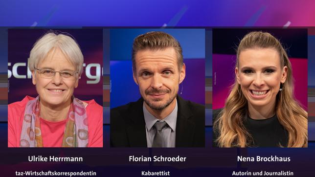 Ulrike Herrmann, Florian Schroeder und Nena Brockhaus