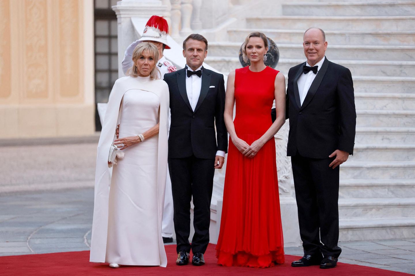 Brigitte Macron, Emmanuel Macron, Fürstin Charlène und Fürst Albert II. 
