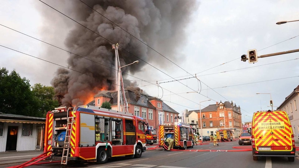 Brand in alter Staatsoperette in Dresden
