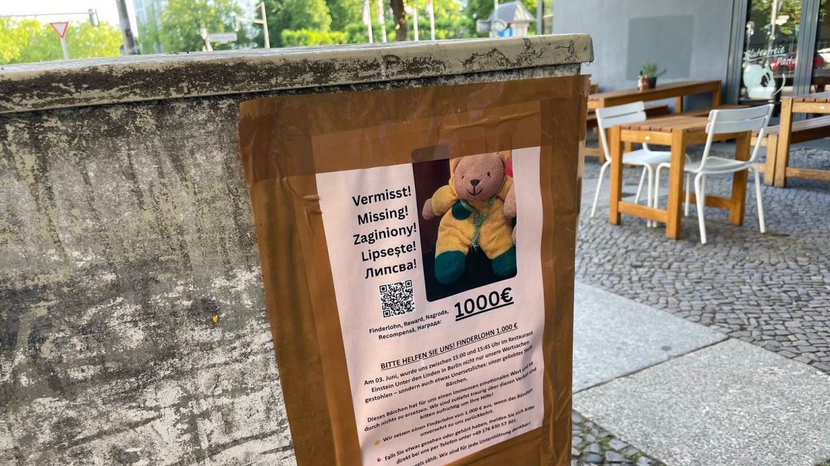 Nach Teddybär-Diebstahl in Berlin noch keine heiße Spur