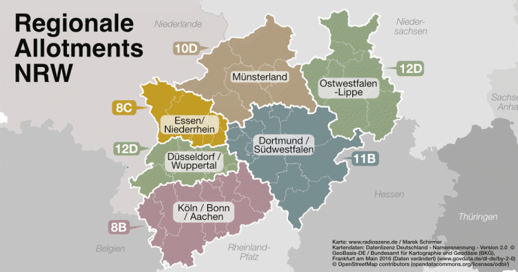 Karte DAB+ Regio NRW