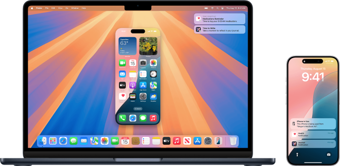 Macbook Air 13in Iphone 15 Pro Macos Sequoia Ios 18 Iphone Mirroring Hero