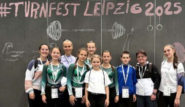 Team Suhl (von links): Susan Voelkel, Kati Juschkat, Kerstin Zeizinger, Ida Büchling, Evangeline Moers, Ava Zeizinger, Luisa Juschkat, Lars Enders, Anja Enders und Lena Juschkat.