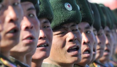 Nordkoreanische Soldaten bei einer Militärparade in Pjöngjang.