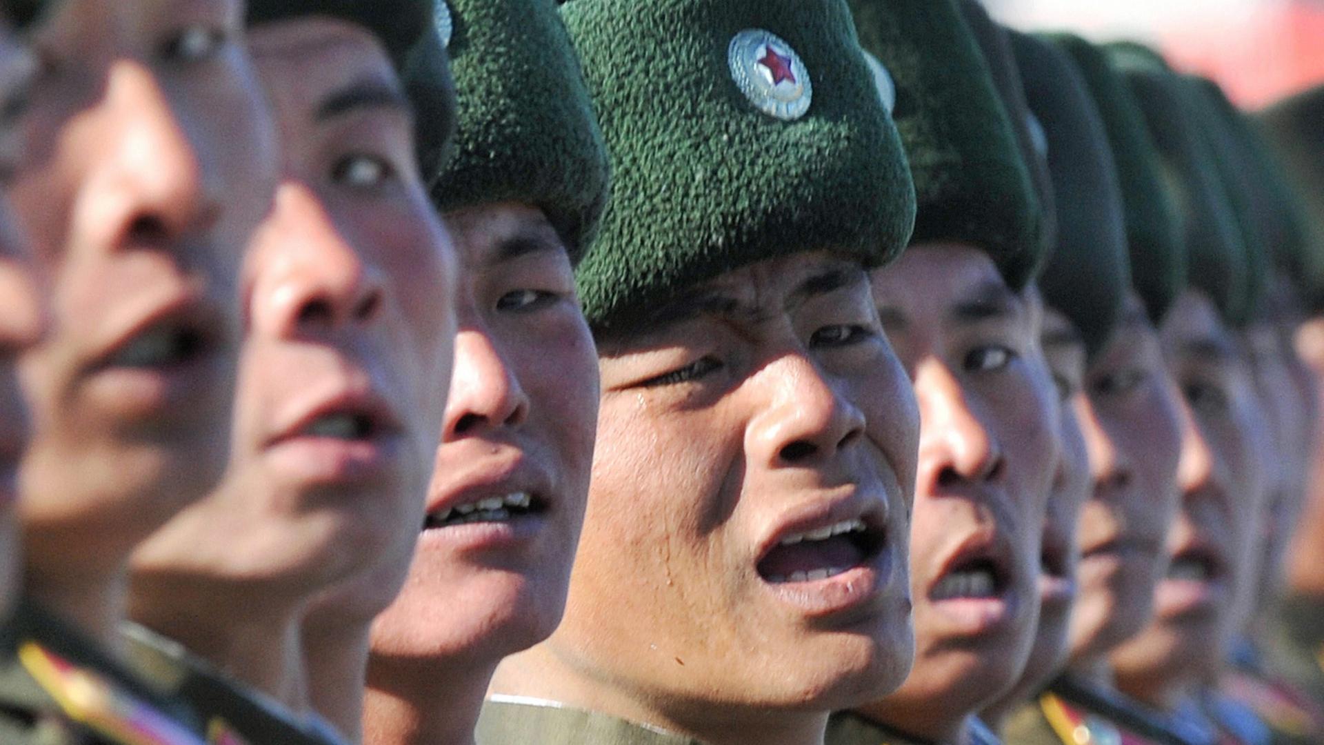 Nordkoreanische Soldaten bei einer Militärparade in Pjöngjang.