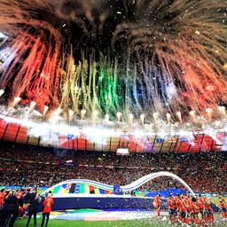Spanien bejubelt den Gewinn des EM-Titels im Sommer 2024 im Berliner Olympiastadion. / imago images/Laci Perenyi